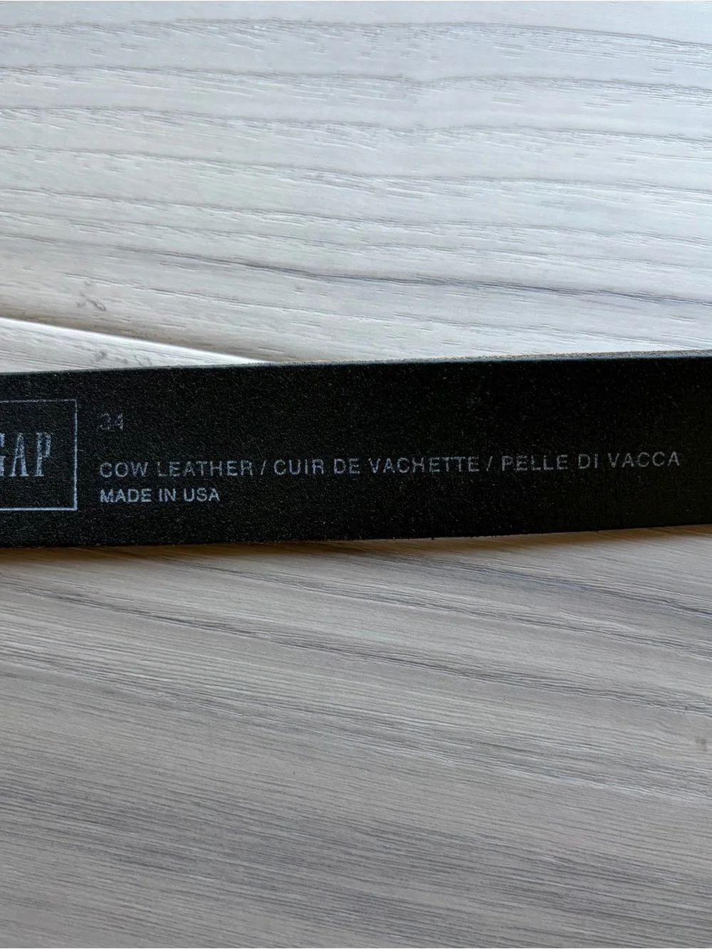 GAP Classic Black Leather Belt Made in USA